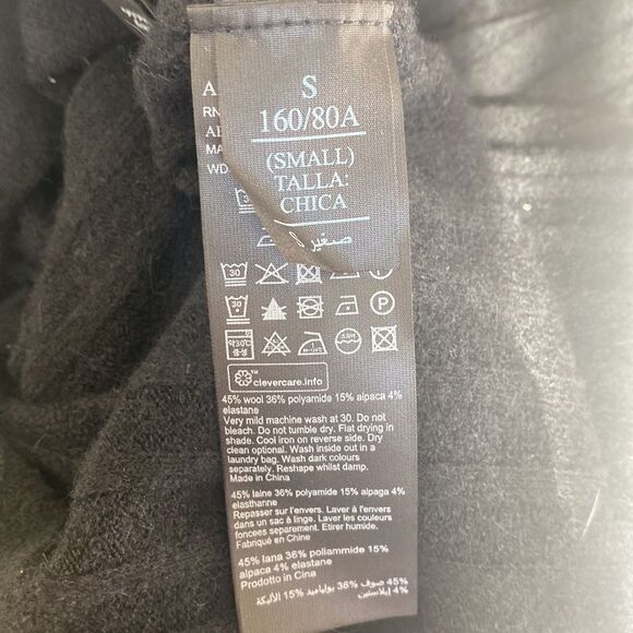 All Saints NWT Margot Sleeveless Bodycon Ribbed Midi Dress Black Sz Small - Picture 8 of 9